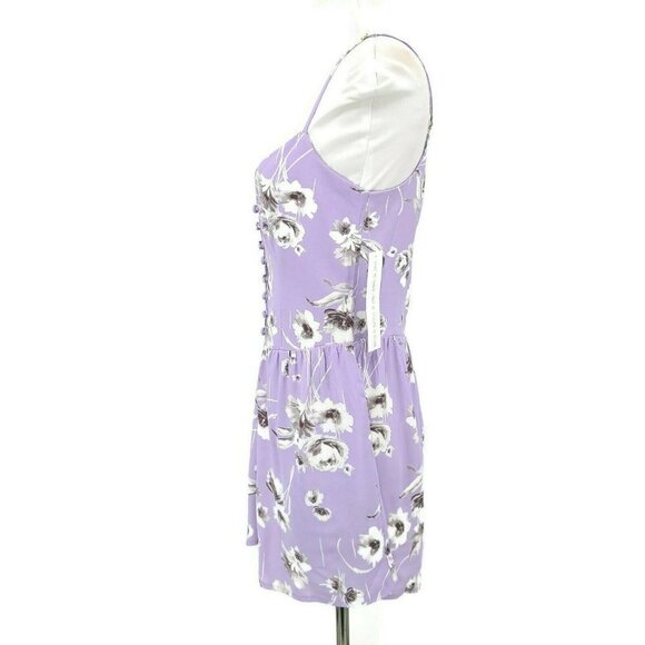 New Flynn Skye Alana Morning Bouquet Romper Womens Medium Button Front Lavender - Picture 6 of 8